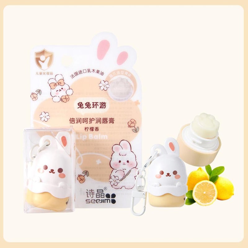 Lip Repair Stick,Lip Balm,Moisturizing Lip Care,Portable Kids Fruity Cute Rabbit Flavored Lip Balm with Keychain - Image 2